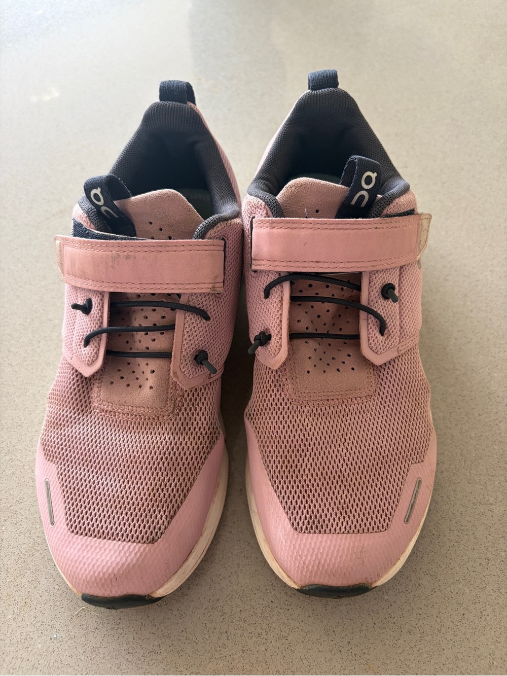 On Running Kids Pink Velcro Mesh Sneakers